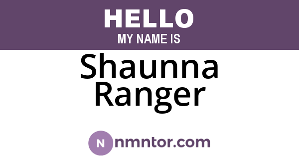 Shaunna Ranger