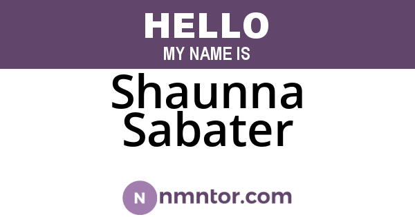 Shaunna Sabater