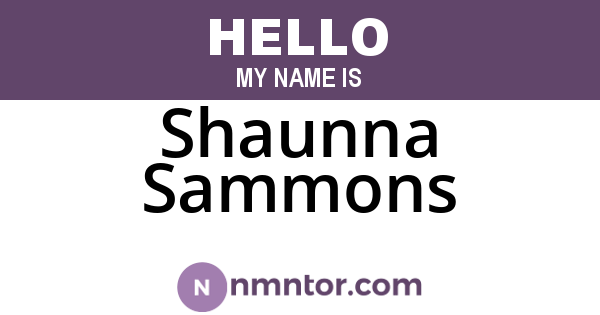 Shaunna Sammons