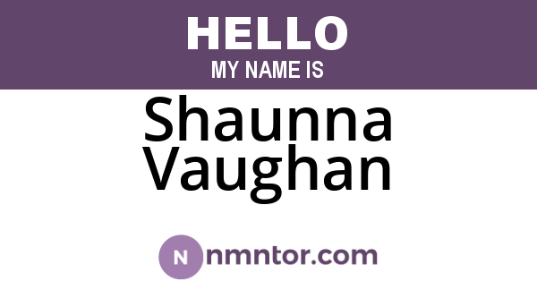 Shaunna Vaughan