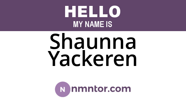 Shaunna Yackeren