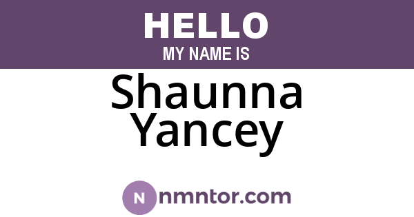 Shaunna Yancey
