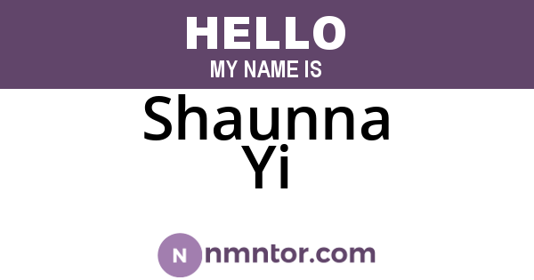 Shaunna Yi