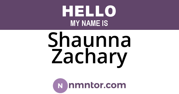 Shaunna Zachary