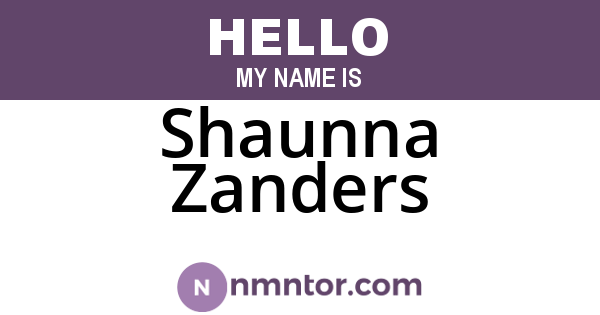 Shaunna Zanders