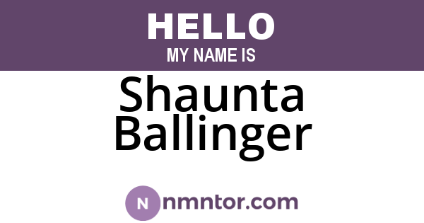 Shaunta Ballinger