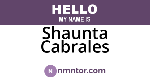 Shaunta Cabrales