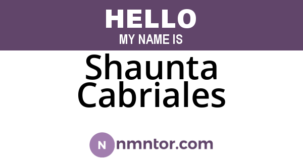 Shaunta Cabriales