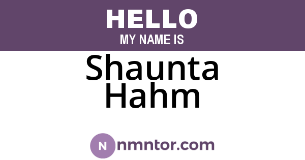 Shaunta Hahm