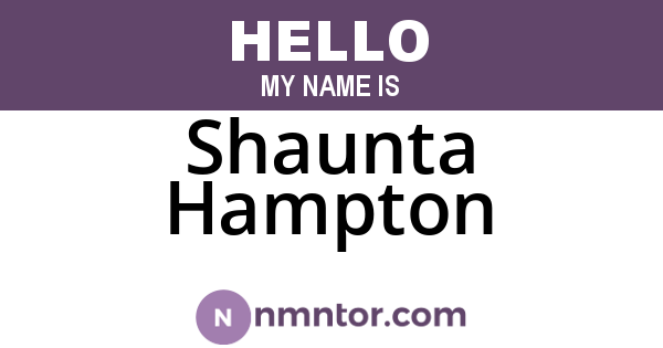 Shaunta Hampton
