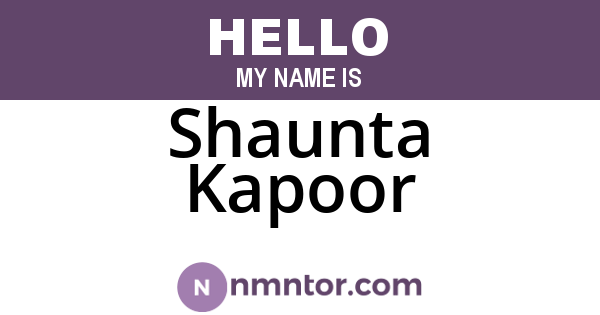 Shaunta Kapoor