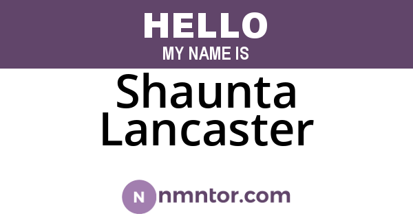 Shaunta Lancaster