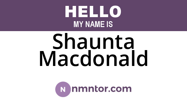 Shaunta Macdonald