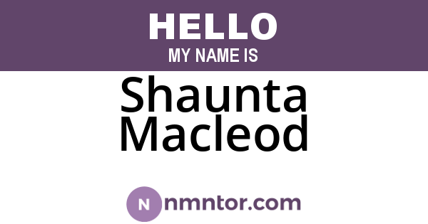 Shaunta Macleod