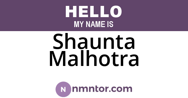 Shaunta Malhotra