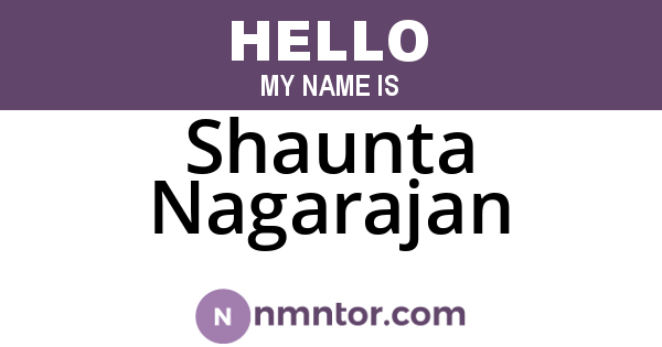 Shaunta Nagarajan