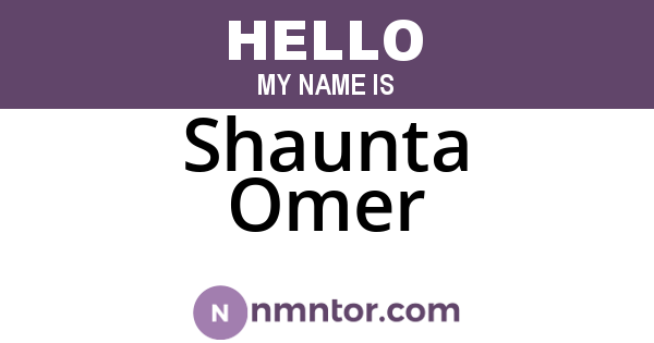 Shaunta Omer