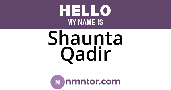 Shaunta Qadir