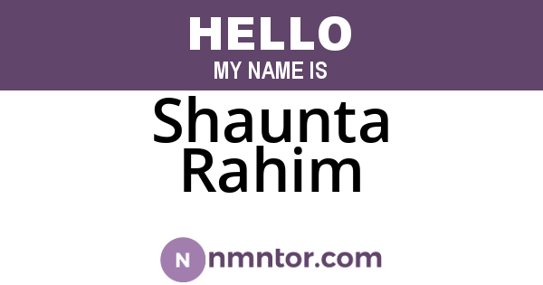 Shaunta Rahim