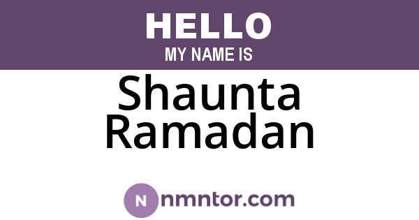 Shaunta Ramadan