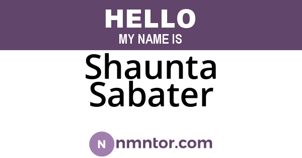 Shaunta Sabater