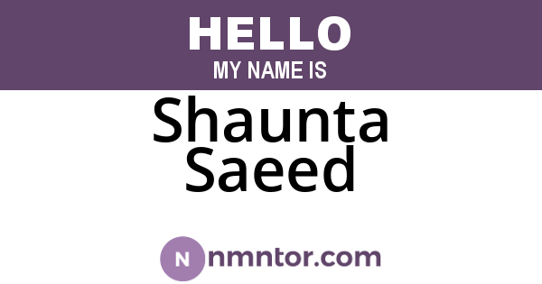 Shaunta Saeed