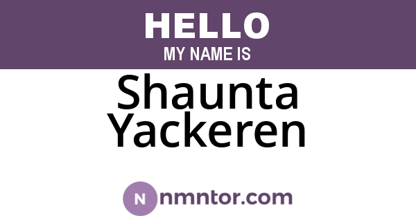 Shaunta Yackeren