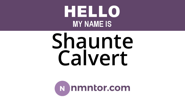 Shaunte Calvert