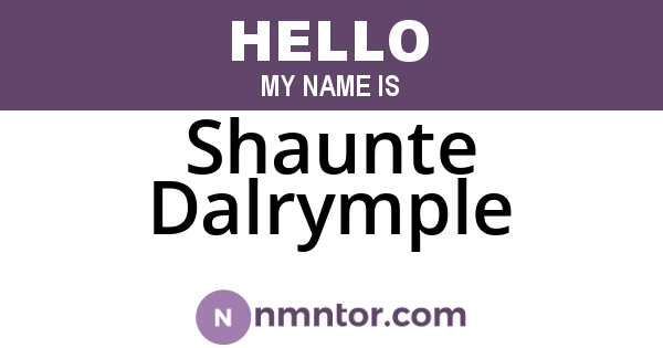 Shaunte Dalrymple