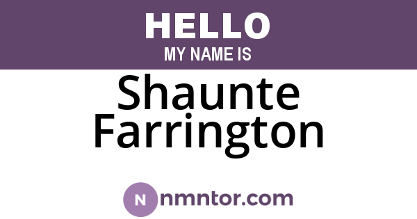 Shaunte Farrington