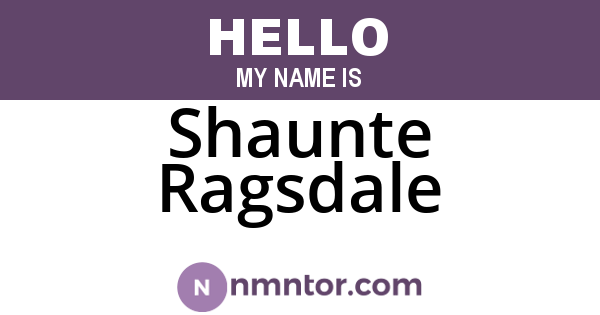 Shaunte Ragsdale