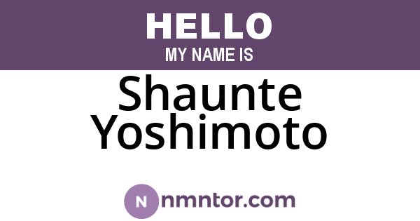Shaunte Yoshimoto