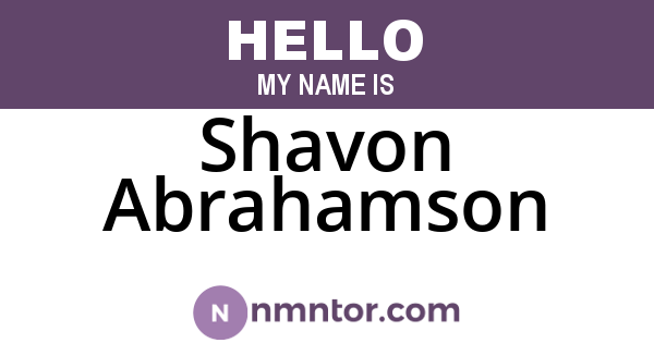 Shavon Abrahamson