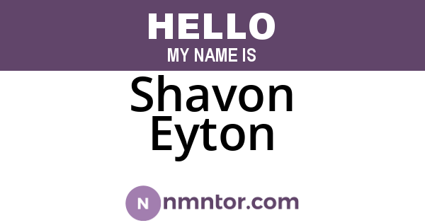 Shavon Eyton