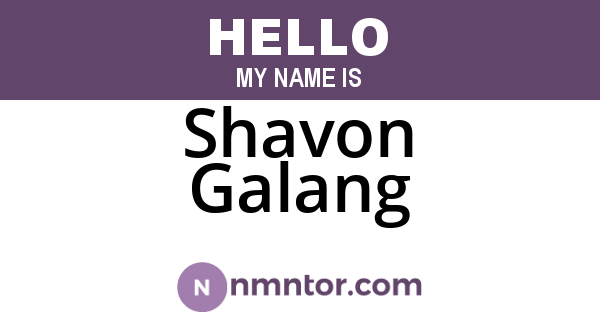 Shavon Galang