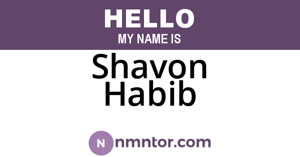 Shavon Habib