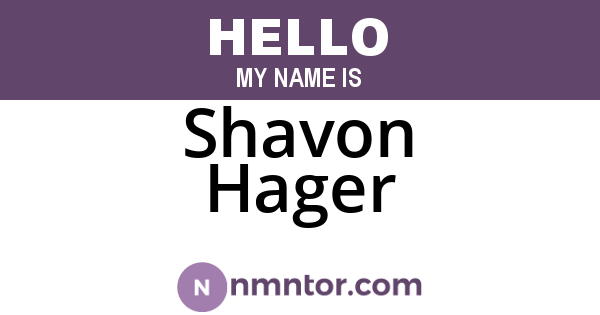 Shavon Hager