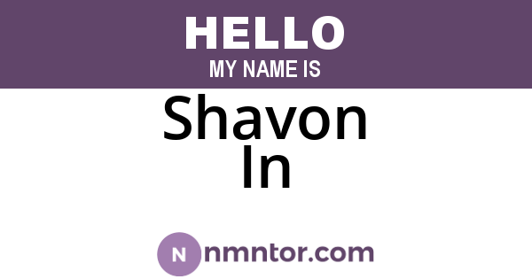 Shavon In