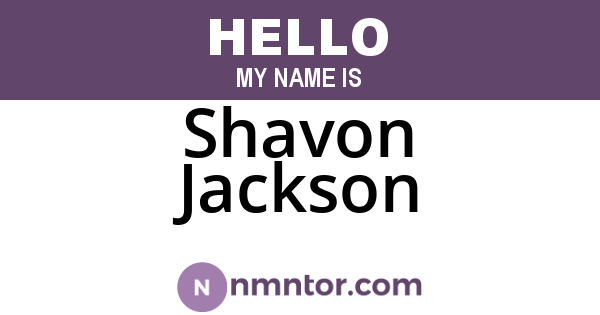 Shavon Jackson