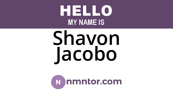Shavon Jacobo