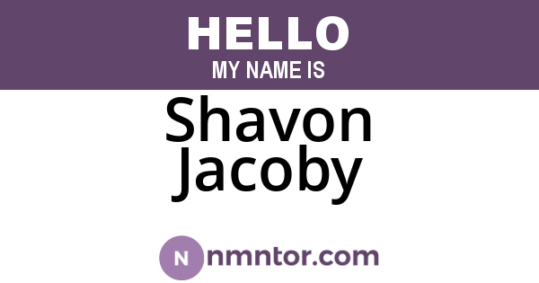 Shavon Jacoby