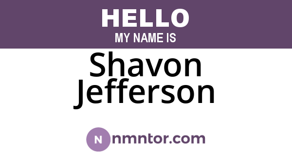 Shavon Jefferson