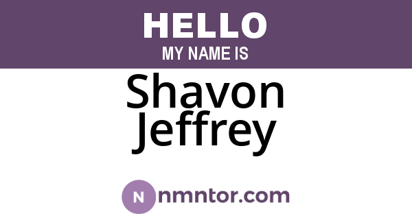 Shavon Jeffrey