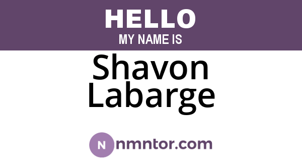 Shavon Labarge