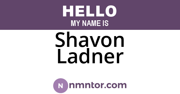 Shavon Ladner