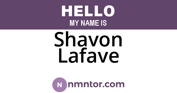 Shavon Lafave