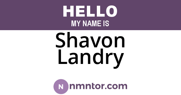Shavon Landry