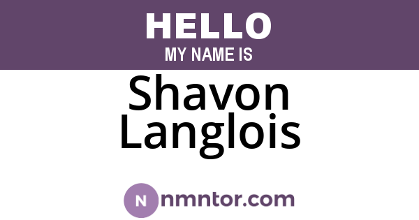 Shavon Langlois
