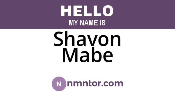 Shavon Mabe