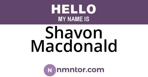 Shavon Macdonald
